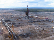Sky view of refinery