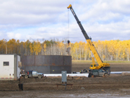 Tank being constructed